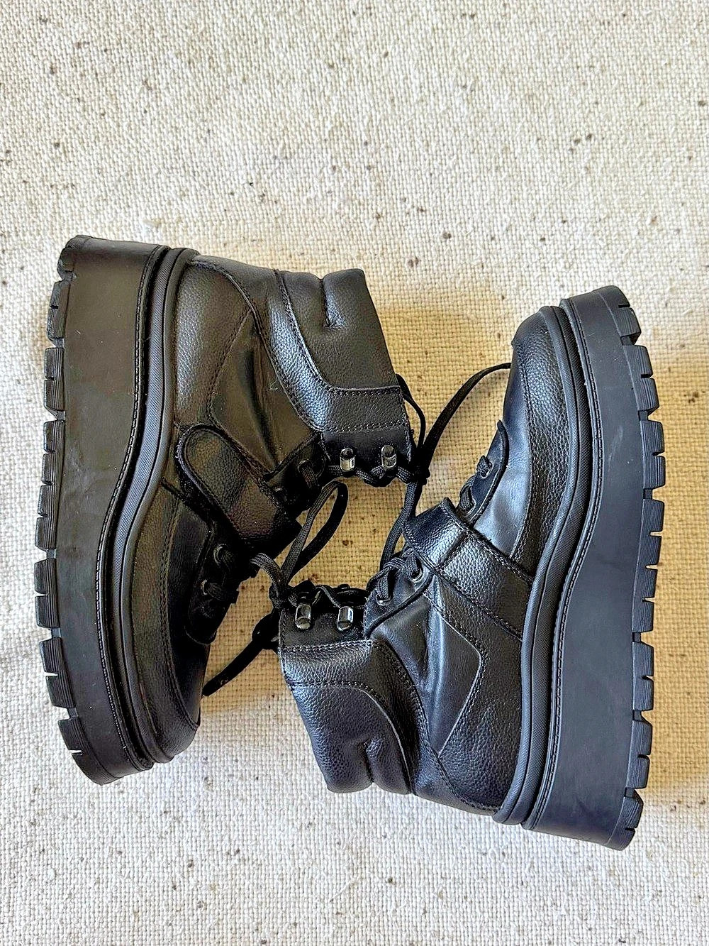 Call It Spring Women’s 8.5 Black Chunky Platform Combat Boots Lug Sole Strap